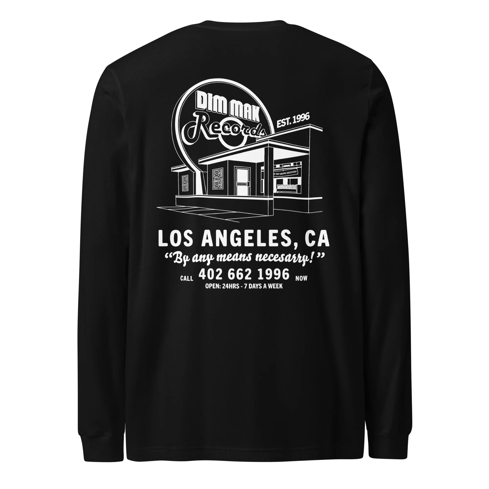 DM30 - Dim Mak Record Store Long Sleeve Tee - Black - Image 2