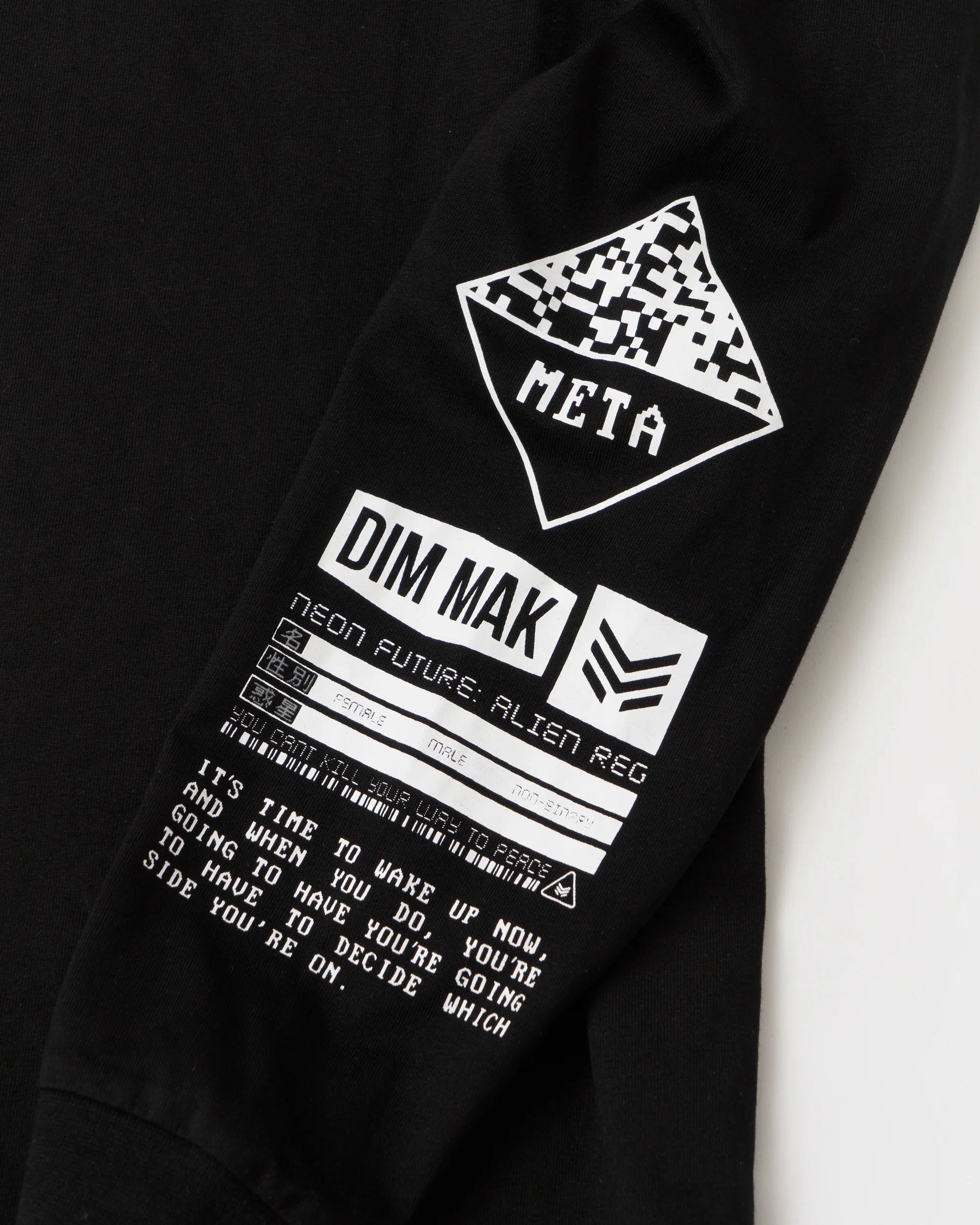 Tr. 02 - "Neon Future" Long Sleeve Tee - Black - Image 3