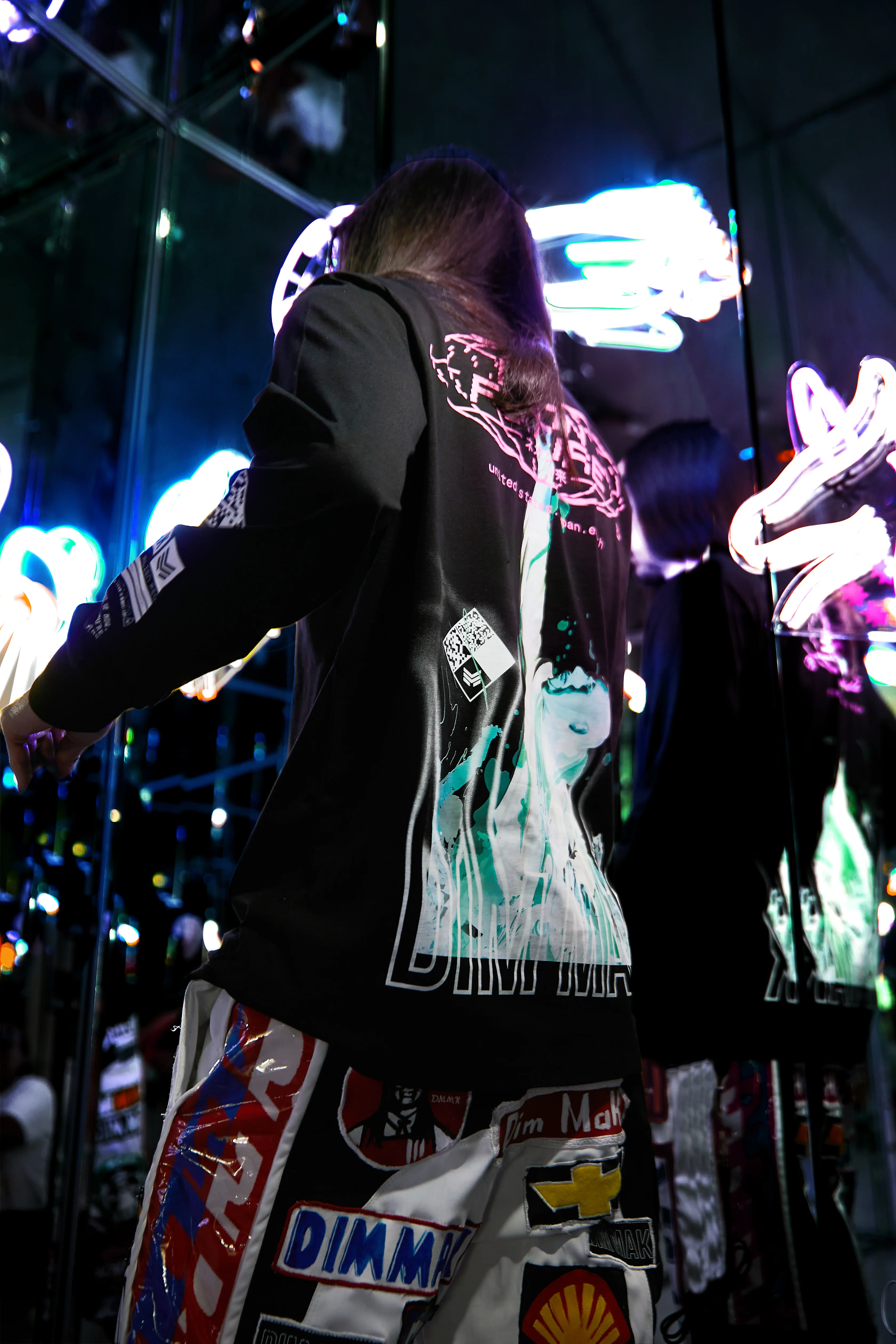 Tr. 02 - "Neon Future" Long Sleeve Tee - Black - Image 4