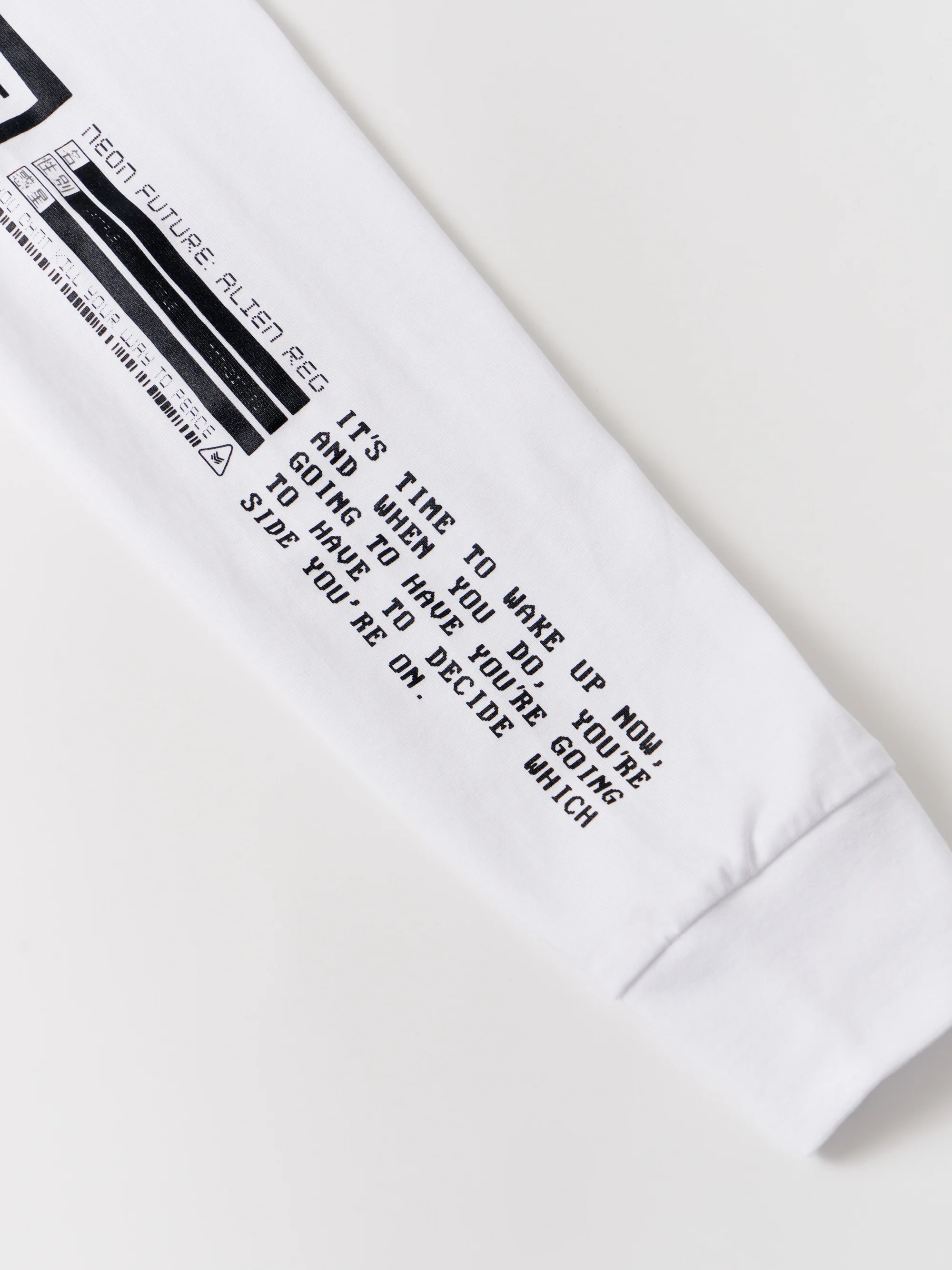 Tr. 02 "Neon Future" Long Sleeve Tee - White - Image 3
